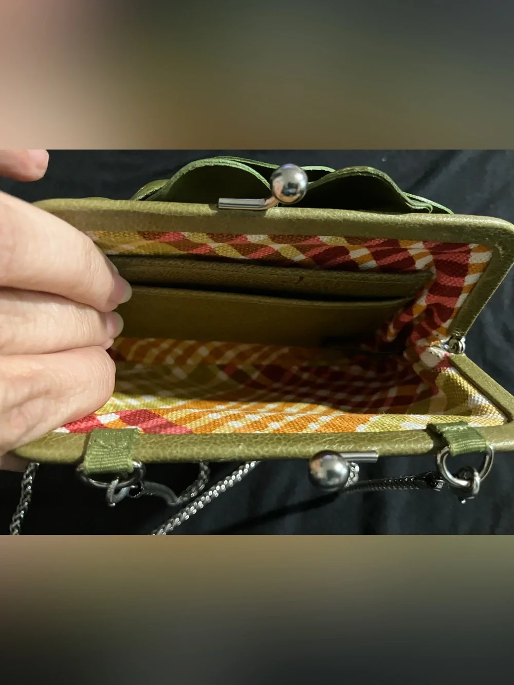Brighton Olive Green Floral Appliqué Rosalie Crossbody - Picture 5 of 11